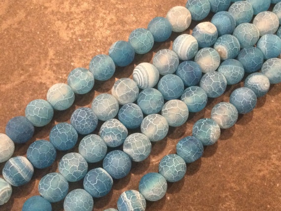 Perline Rotonde sfaccettate, agata dipinta 4 mm Bleu x20 - Perles & Co