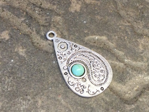 Sterling Silver Tube with Turquoise Resin Necklace Sterling Silver Tube with Turquoise Resin Necklace