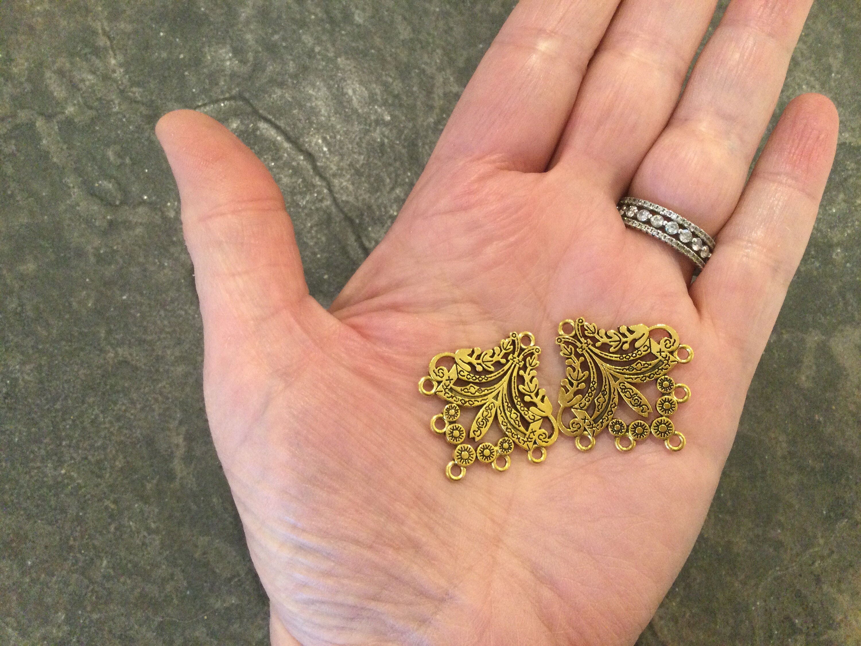 Antique Gold Filigree Chandelier Earring Findings Package of 2 Etsy