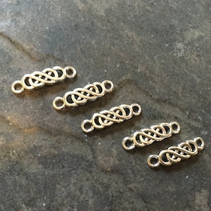 CLEARANCE Celtic knot connector charms  package of 5 beautiful quality charms Irish charms  for bracelets and necklaces
