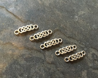 CLEARANCE Celtic knot connector charms  package of 5 beautiful quality charms Irish charms  for bracelets and necklaces