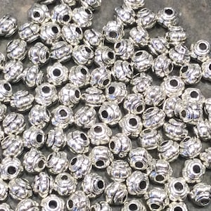 Bali style silver spacer beads Package of 20 beads Tibetan silver dotted beads