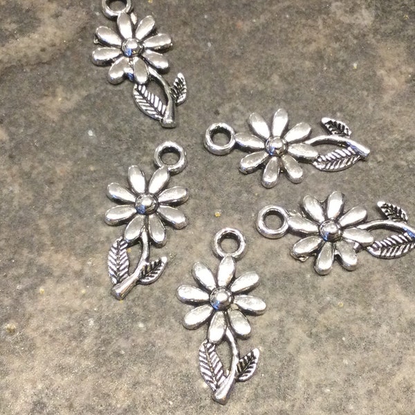 CLEARANCE Flower charms package of 5 three dimensional flower charms perfect for Spring Jewelry