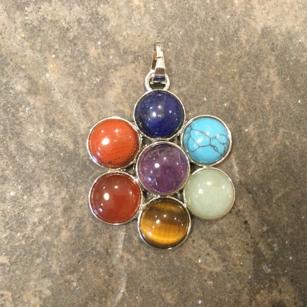 Chakra pendants with semi precious gemstones and large hole bail One pendant