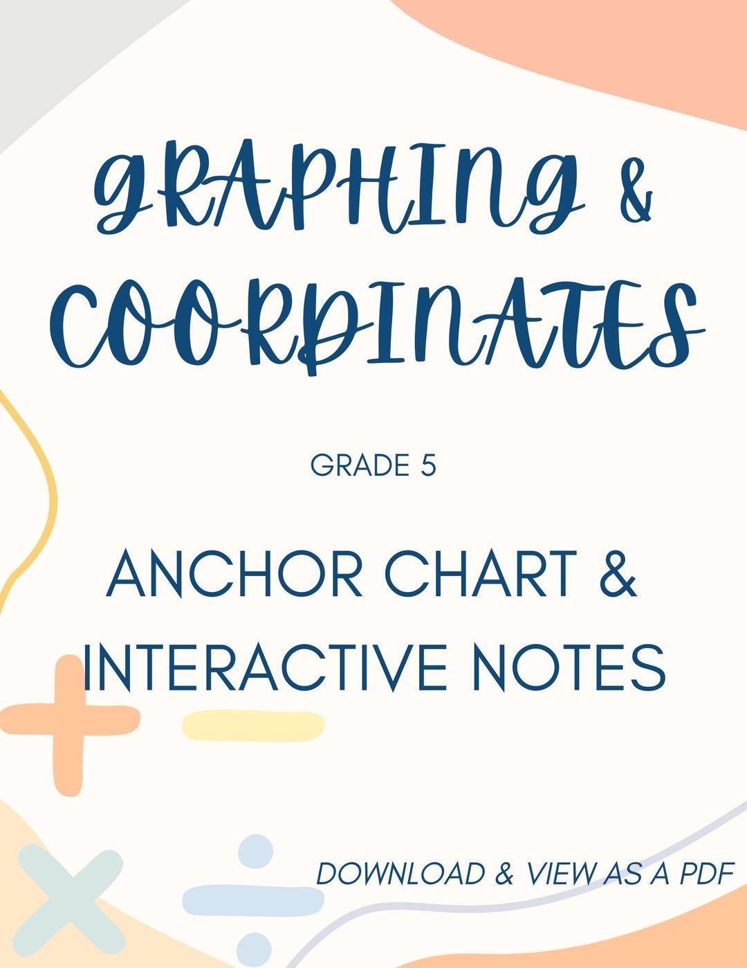 Coordinate Plane + Graphing | 5th Grade Anchor Chart + Interactive ...
