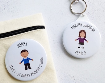Personalised School Bag Tag or Badge: Custom Back to School Gift