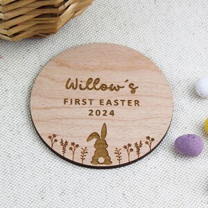 Baby's First Easter Sign, First Easter Decoration, Easter Basket Tag, First Easter Photo Prop, Personalised First Easter Keepsake Plaque