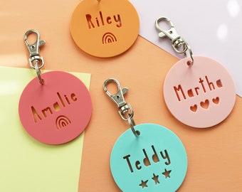 Round Acrylic Personalised Name Keyring