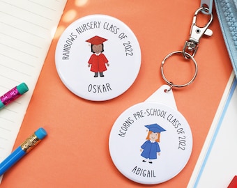 Pre-School Graduation Badge or Keyring, Preschool Leaver, Class of 2025, End Of Year Gift For Preschool Children