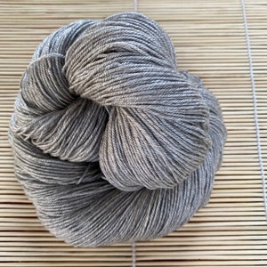 Bare Undyed Yarn, Fingering/Sock “Tibetan Yak” Sock Yarn 100g, drapes beautifully, 65% SW Merino/20 Silk/15 Yak, 438 yds/100 g.