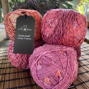 Zauberball Crazy Cotton Yarn, Color #2441 by Schoppel, DK/Sport weight, Washable, 100% Cotton, 100g/229 yards