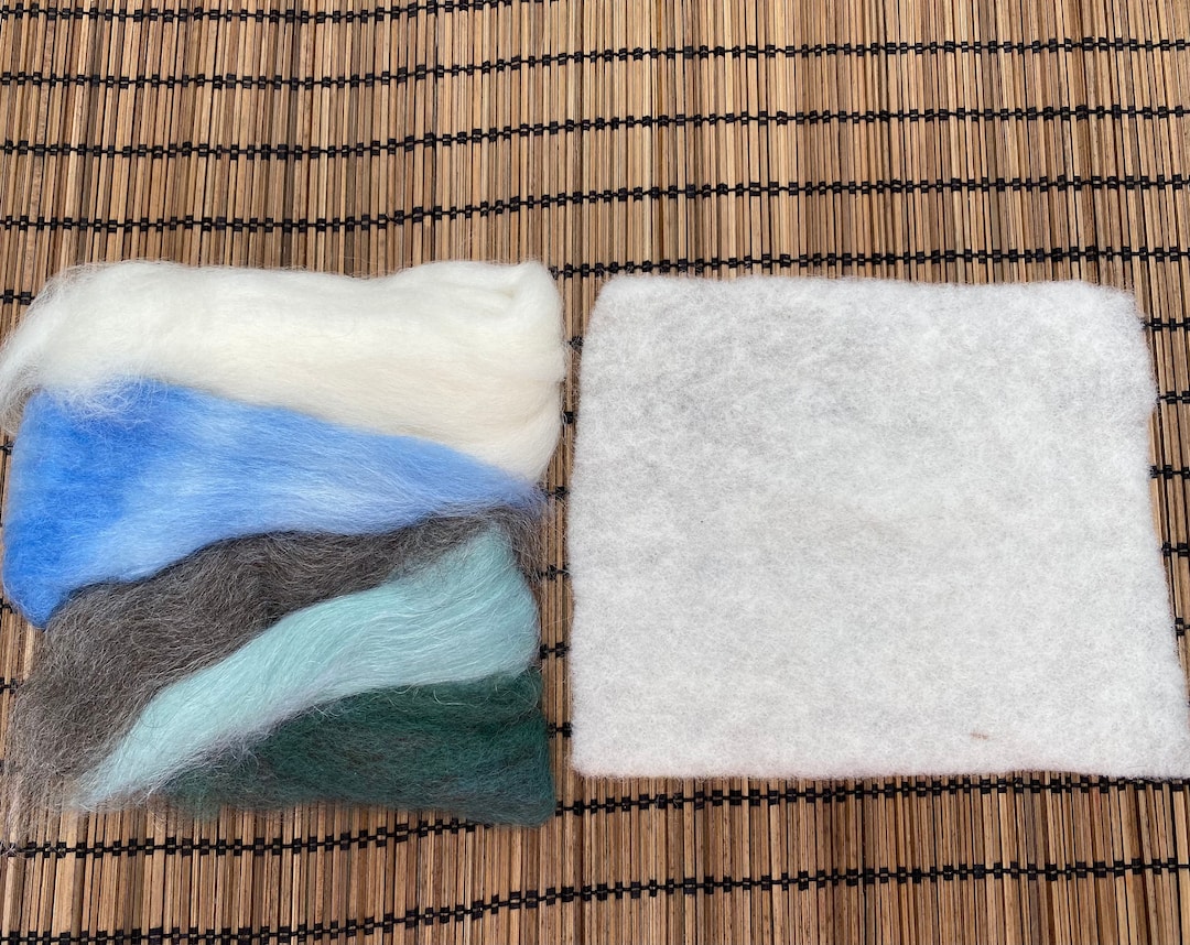 Complete Needle Felt Landscape Kit, Small 4 X 5 Inches, Prefelt Backing
