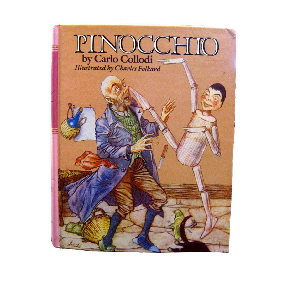 Pinocchio by Carlo Collodi Illustrated by Charles Folkard Vintage  Collectors Book Childrens Fiction Book Lovers Gift Bookworm Gifts 