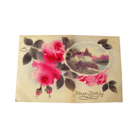 Cartolina Di Buon Compleanno Tedesco Con Aria Spazzolato Etsy