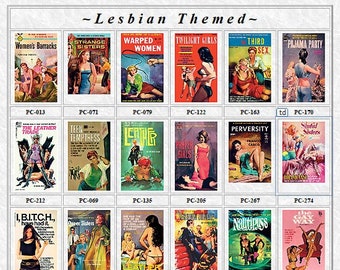 Pulp Paperbacks LESBIAN THEMED Postcards - Set of 18