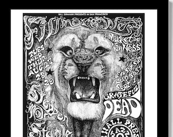GRATEFUL DEAD - 1968 "San Francisco Fillmore West" Rock Poster