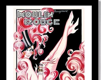 MISTINGUETT - c1900 "MOULIN ROUGE" Paris NightclubAdvertising Poster