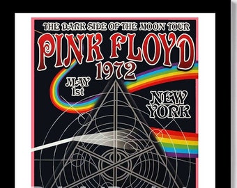 PINK FLOYD - 1972 "Dark Side of the Moon Tour" Rock Poster