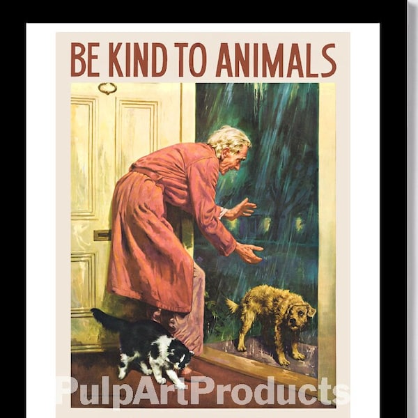 BE KIND To ANIMALS - c1940s? "Palo Alto Humane Society" Advertising Poster