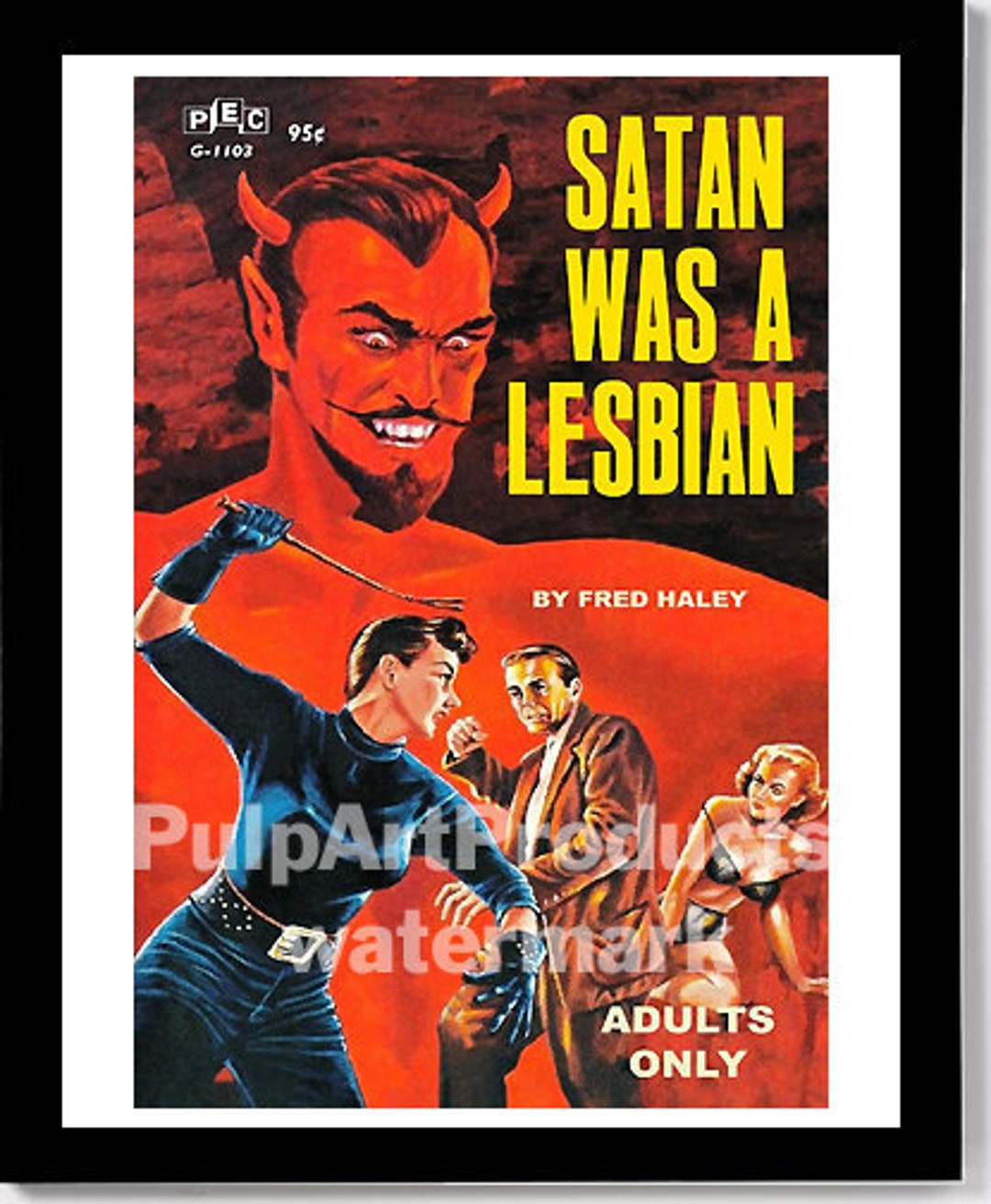 Lesbian Paperback Cover Satan Was A Lesbian Poster Etsy Singapore
