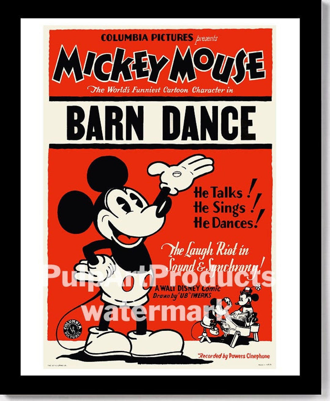 DISNEY BARN DANCE 1929 Early Animation Film Poster - Etsy Schweiz