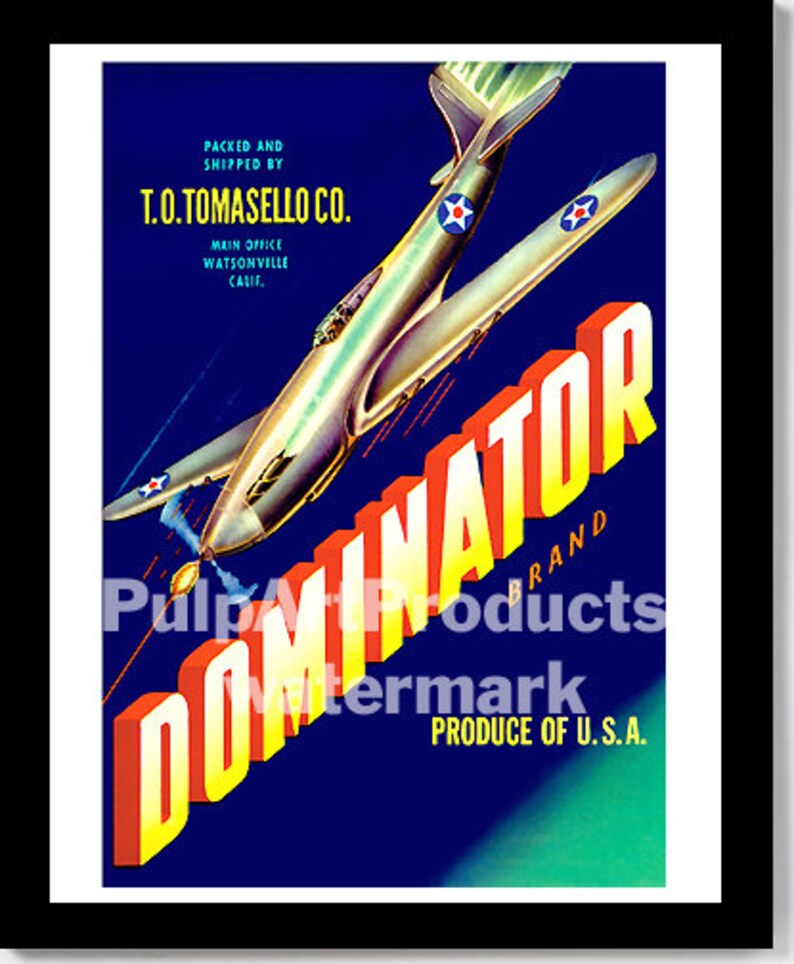 DOMINATOR Crate Label Art California Label Poster