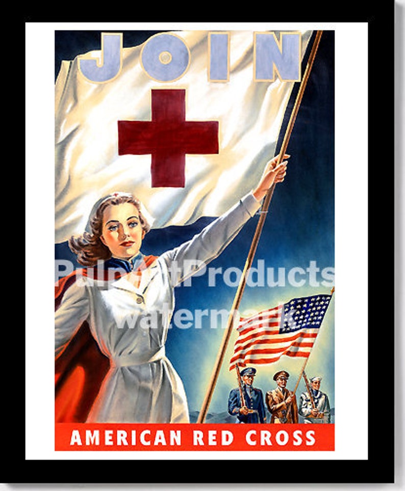 World War II Poster AMERICAN ReD CROSS