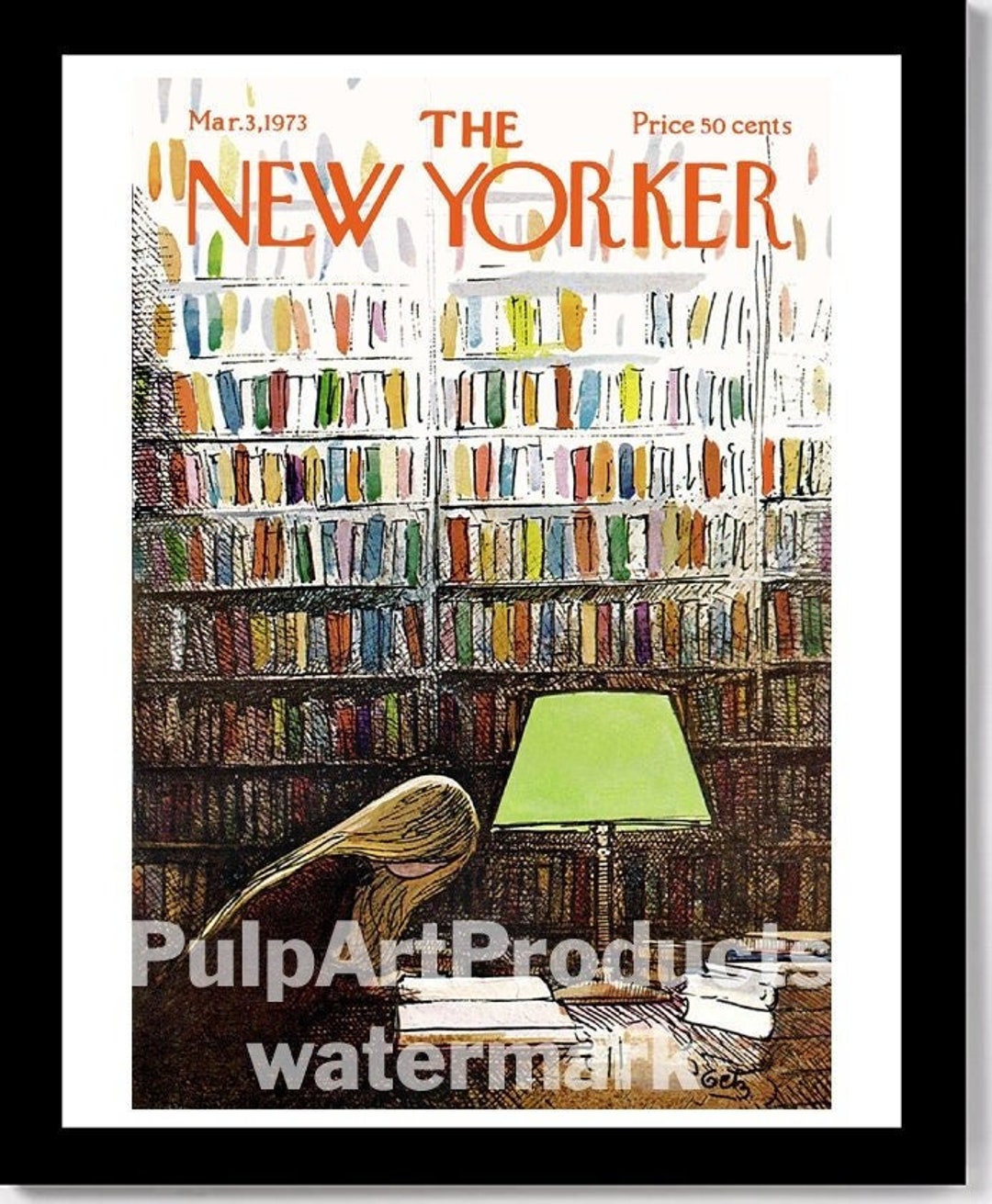 sensor Afgrond Wetland THE NEW YORKER Engrossed in Her Book Cover - Etsy België