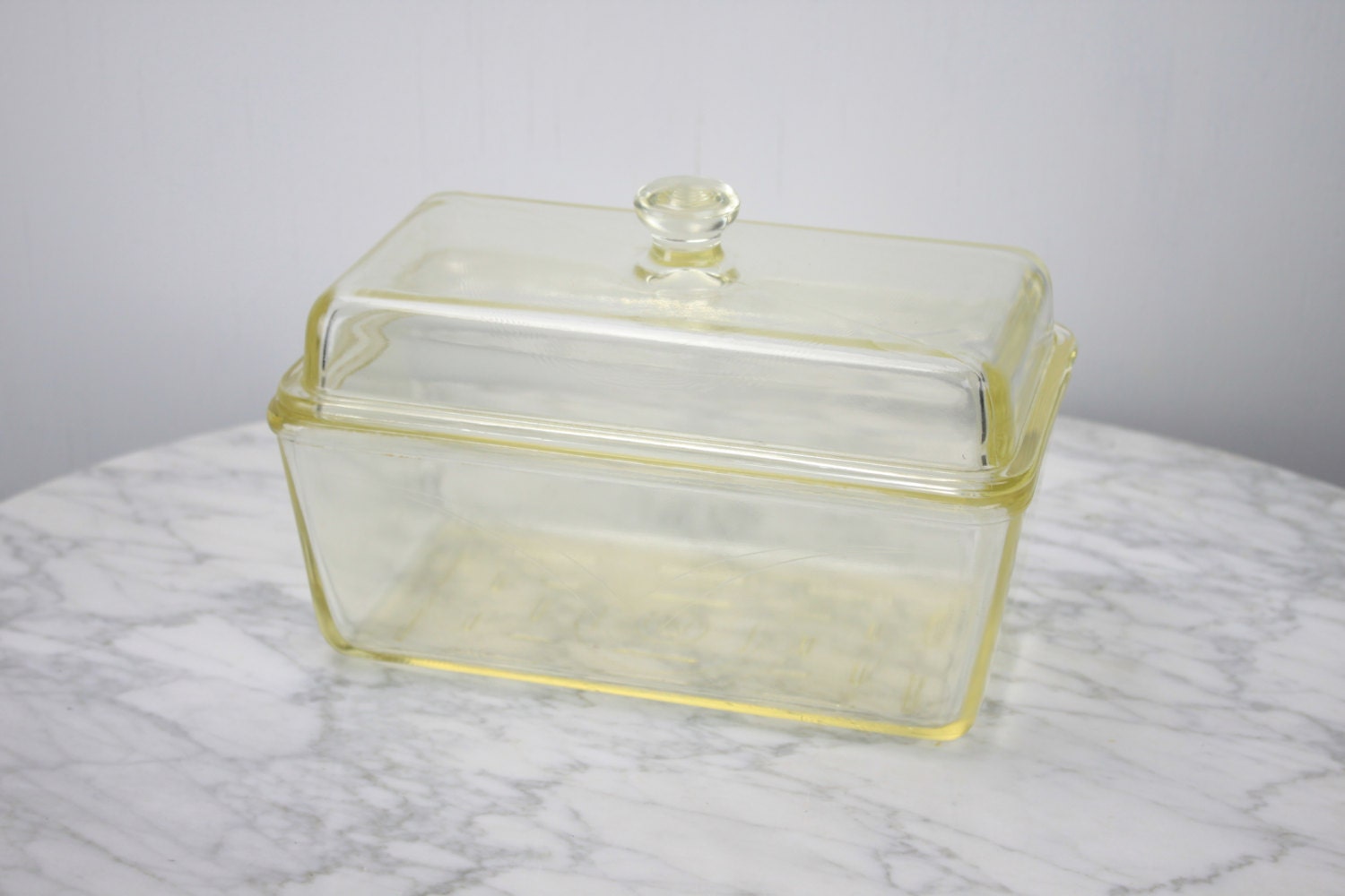 Vintage Westinghouse Vaseline Glass Refrigerator Box Storage Vintage Westinghouse Vaseline Glass Refrigerator Box Storage Container 1930 S 1940 Casserole Lidded Loaf Pan Yellow