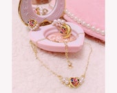 Love Cosmic Heart Moon Earrings (Piercing or Clip) Sailor Moon (Made to Order) Christmas Star