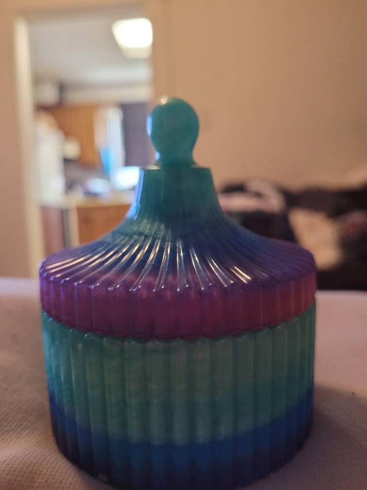 Caja de almacenamiento decorativa de rayas de color | Etsy