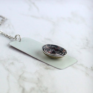 Minimalist Necklace - Modern Necklace - Shapes - Layered necklace - Light Blue Necklace - Simple - Recycled Tin - Handcut Tin - Handshaped