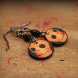 Blythe Doll Earrings - Doll Size Earrings - Goth Blythe Doll - Day of the Dead - Earrings for Dolls - Skeleton - Dia de los Muertos - Art