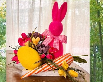 Easter Centerpiece, Easter Home Decor, Easter Bunny, Easter decor for the Table, Easter decorations for Home, Carrot, Spring Decor