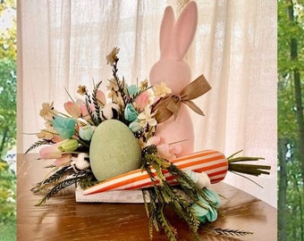 Easter Centerpiece, Easter Home Decor, Easter Bunny, Easter decor for the Table, Easter decorations for Home, Carrot, Farmhouse, Cotton