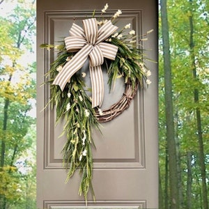 Farmhouse Spring Wreath, Monogram Wreath, Spring Front Door, Year Round Wreath, Every Day Wreath, Front Door Wreath, Spring Wreath, Decor