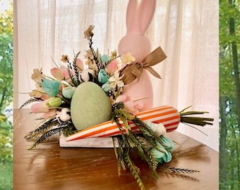 Easter Centerpiece, Easter Home Decor, Easter Bunny, Easter decor for the Table, Easter decorations for Home, Carrot, Spring Decor