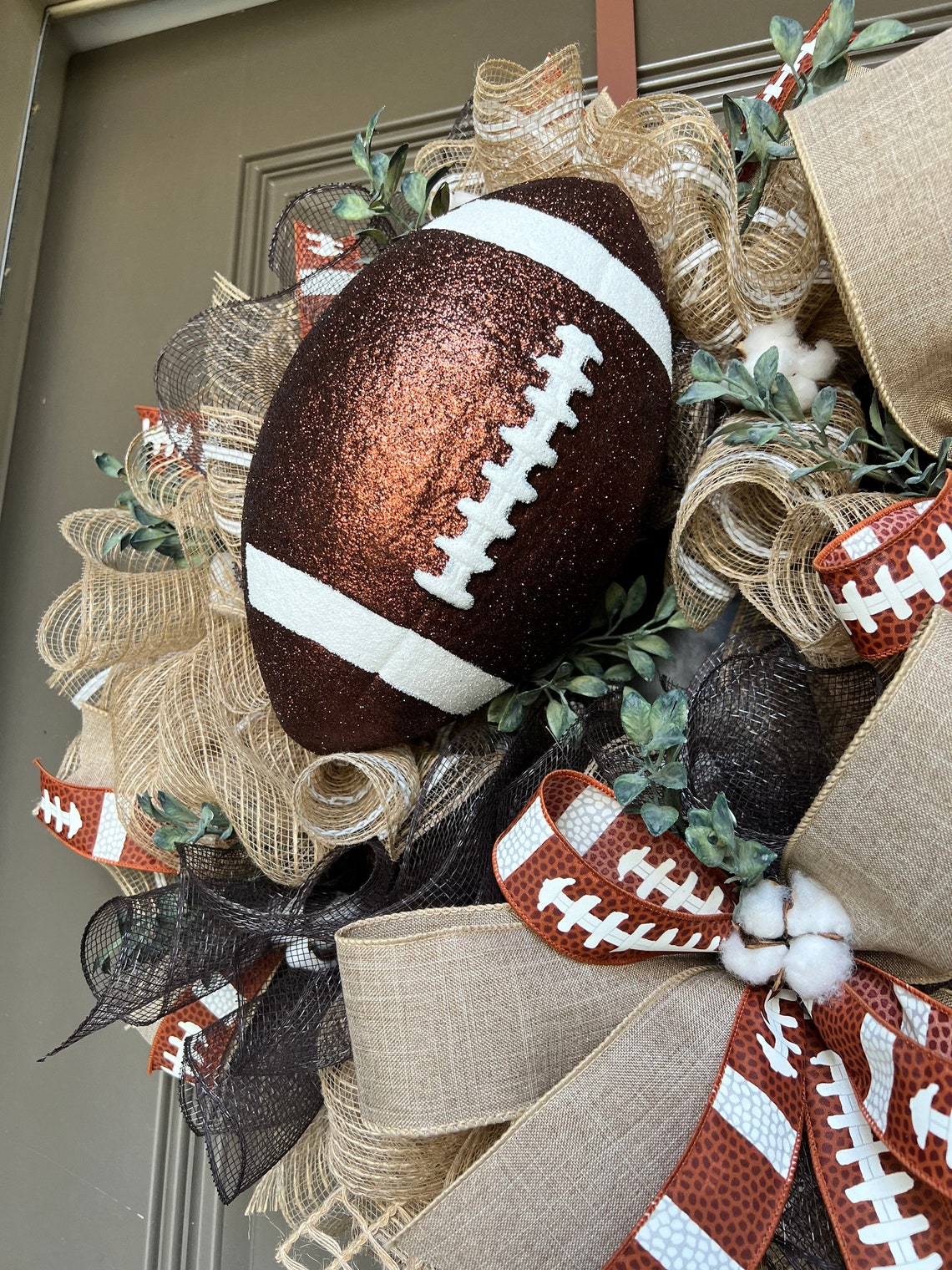 Personalized Football Wreath Sports Wreath Football Decor Etsy