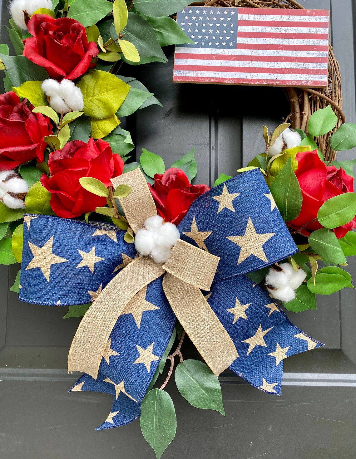 American Flag Wreath USA Flag Decor 4th of July Wreaths | Etsy