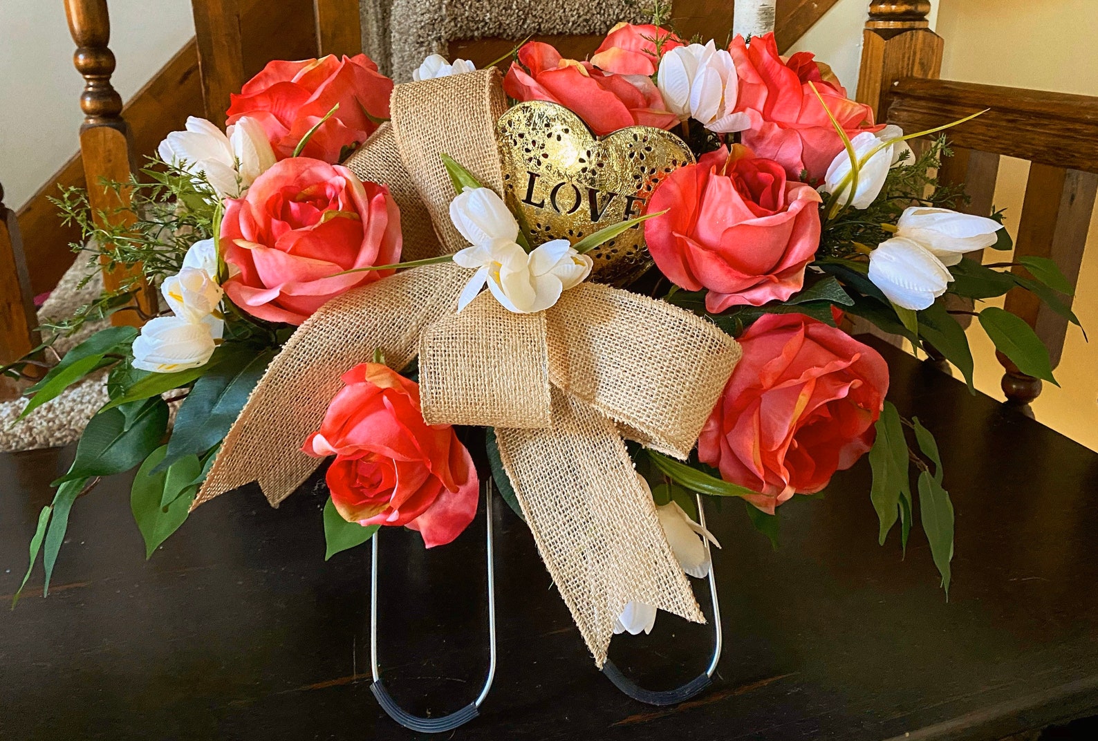 Spring Grave Saddle Headstone Saddle Cemetery Flowers Grave Etsy