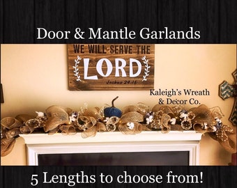 Fall Door Garland, Fall Swag, Thanksgiving Door Decor, Fall Wreath, Fall Decorations, Fall Mantle Garland, Pumpkin Garland, Autumn Decor