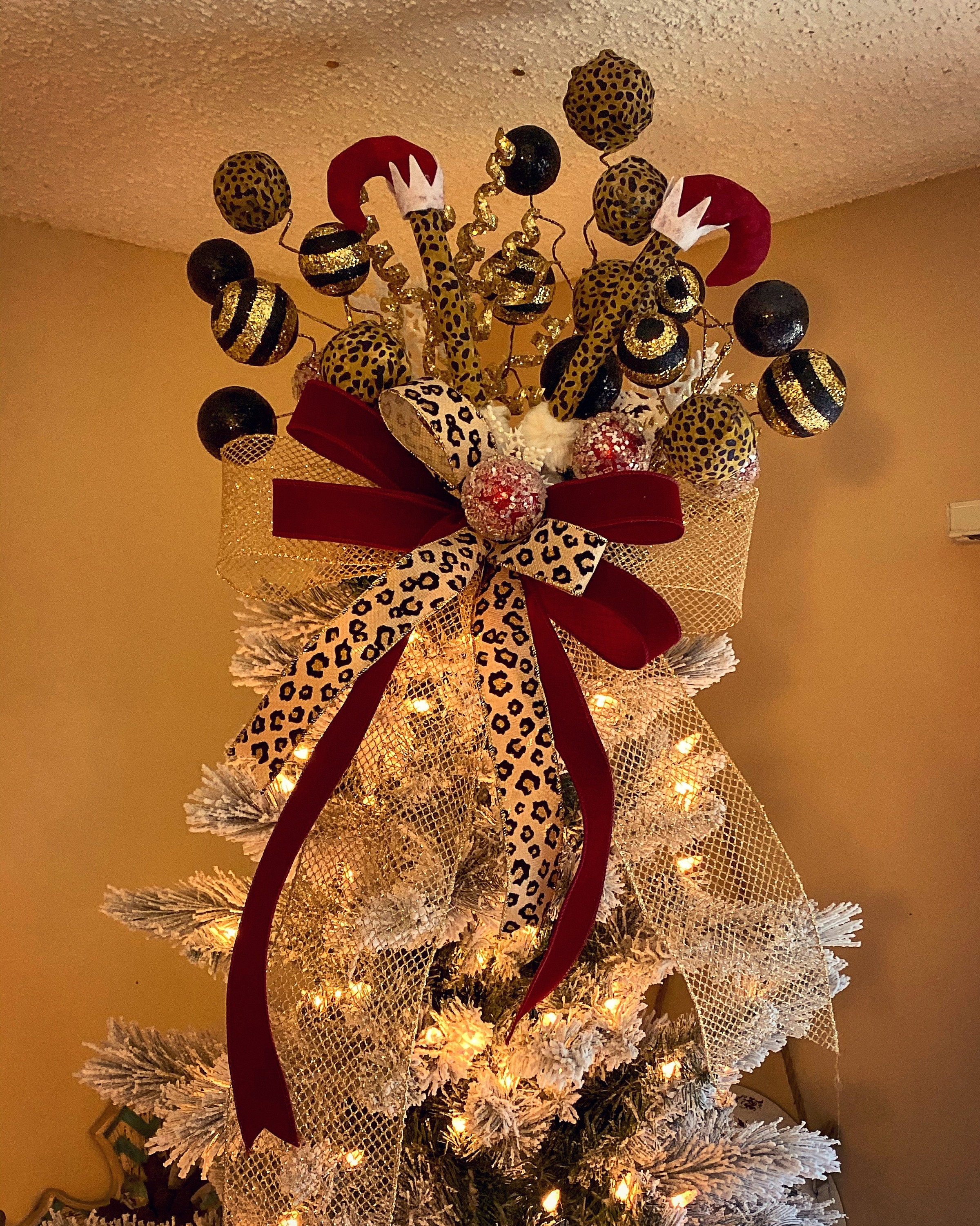 Leopard Print Christmas Tree Topper Leopard Christmas Decor Christmas leopard-print-christmas-tree-topper-leopard-christmas-decor-christmas