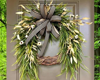 Year Round Wreath, Everyday Wreaths, Hydrangea Wreath, Front Door Wreaths, Farmhouse Decor, Gift, Unique, Home Decor, farmhouse wreaths