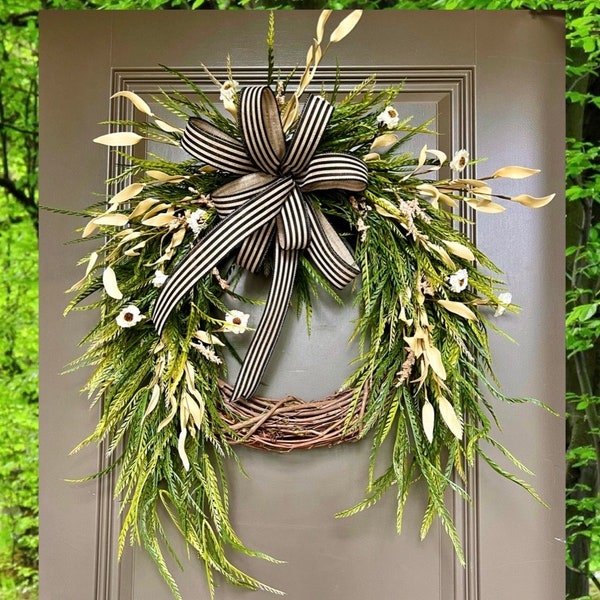 Year Round Wreath, Everyday Wreaths, Hydrangea Wreath, Front Door Wreaths, Farmhouse Decor, Gift, Unique, Home Decor, farmhouse wreaths