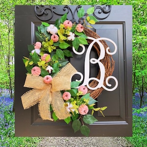 Pink Fall Wreath, Breast Cancer Awareness Wreath, Wreath for Front Door, Fall Wreaths, Pumpkin Wreath, Autumn Wreath, Pink Pumpkins, Cotton