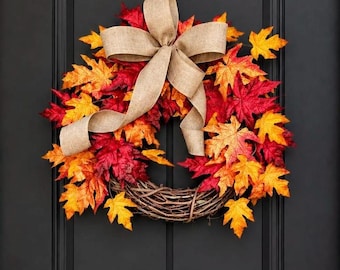 FALL WREATH, Fall Wreaths for Front Door, Fall Wreaths, Farmhouse Wreath, Autumn Wreath, Front Door Wreaths, Thanksgiving Wreath, Grapevine