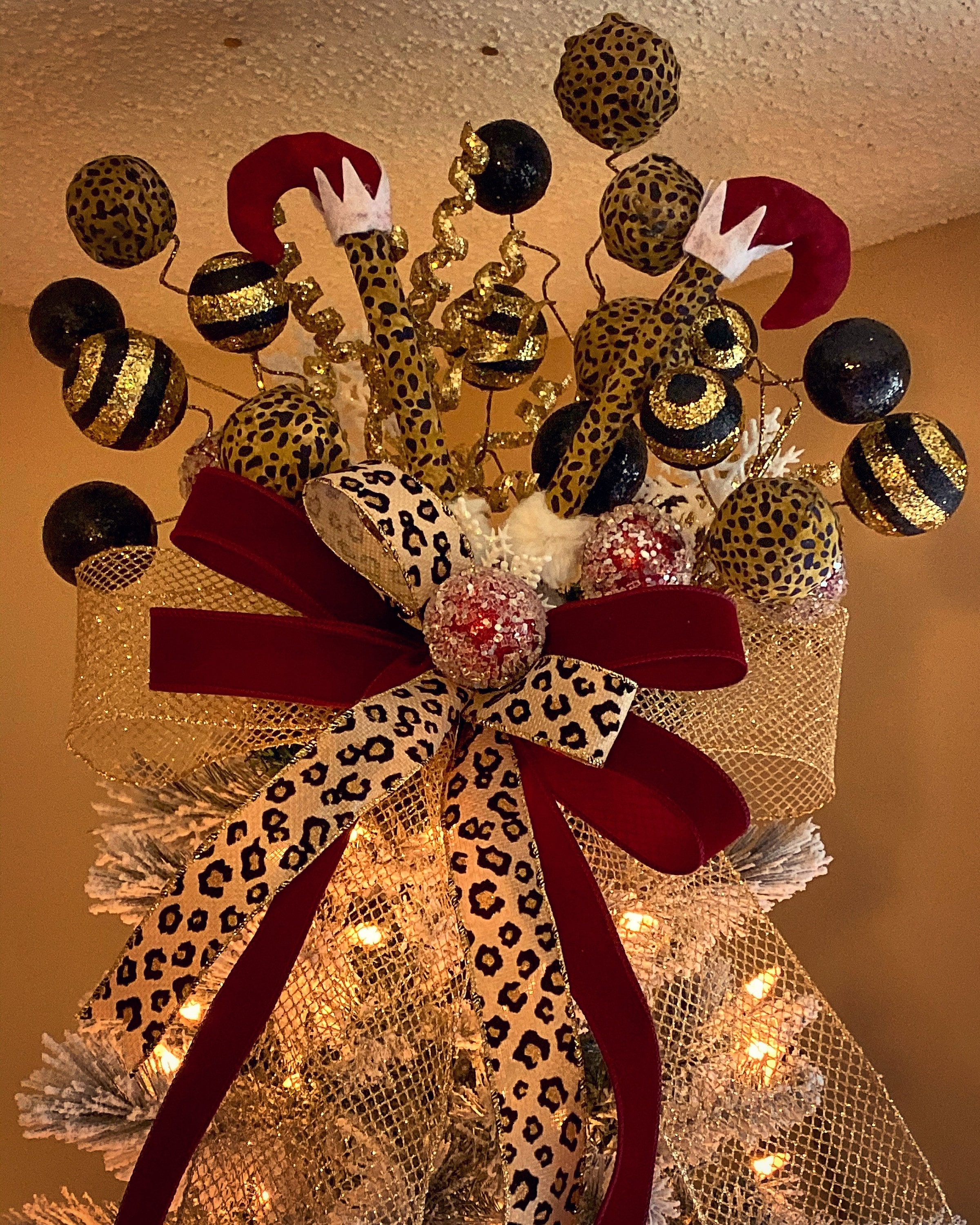 Leopard Print Christmas Tree Topper Leopard Christmas Decor Christmas leopard-print-christmas-tree-topper-leopard-christmas-decor-christmas