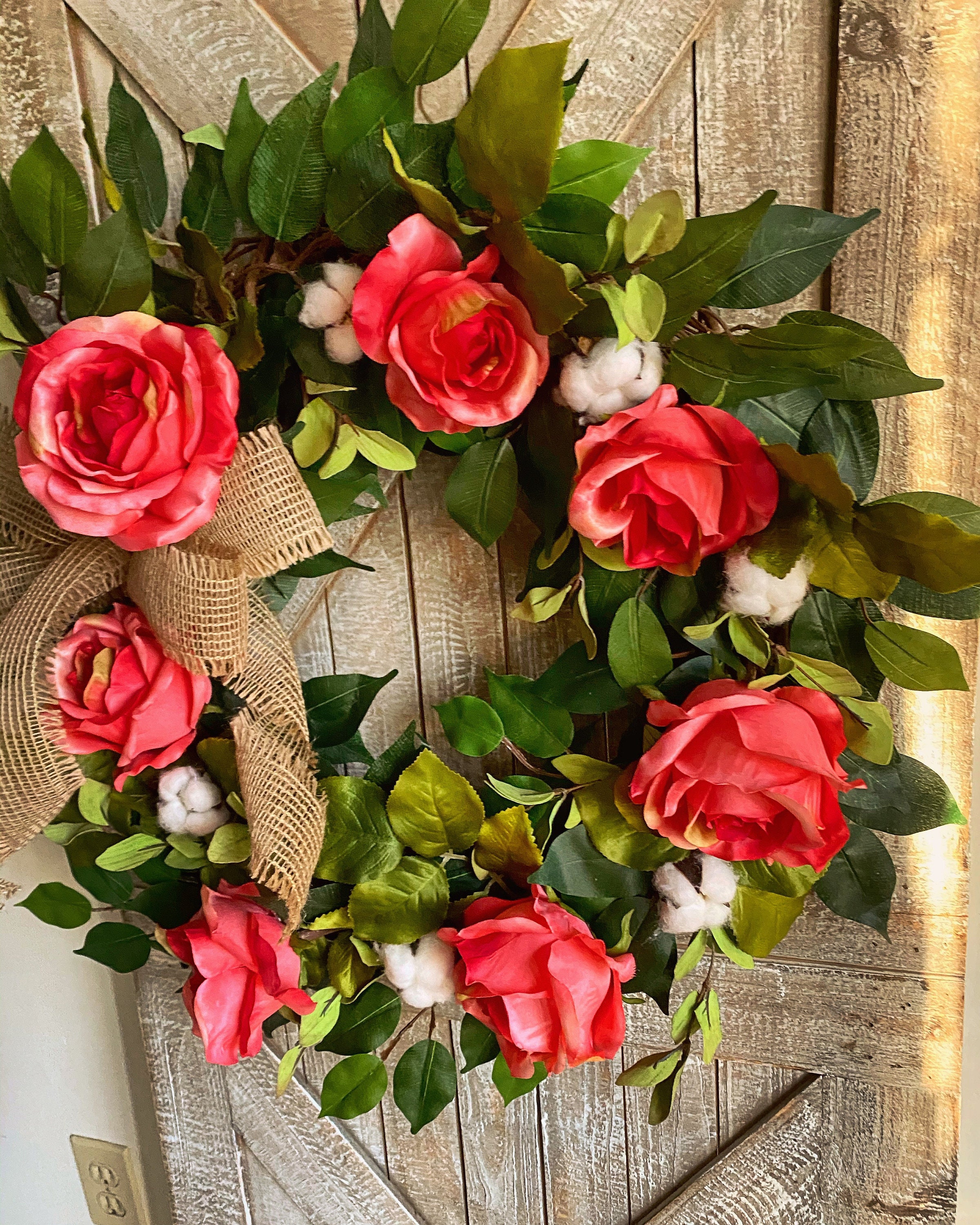 Pin by laili on dior Rose Wreath, Spring Wreath, Valentines Day Gift, Farmhouse Wreath