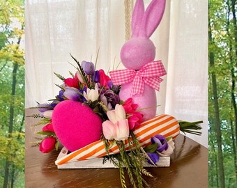 Easter Centerpiece, Easter Home Decor, Easter Bunny, Easter decor for the Table, Easter decorations for Home, Carrot, Spring Decor
