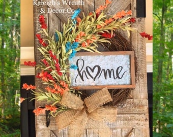 Everyday Wreath, Front Door Wreath, Monogram Wreath, Housewarming Gifts, Wreath for all seaons, Grapevine wreaths, Farmhouse Rustic Decor